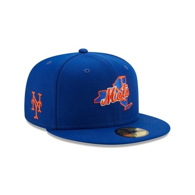 Blue New York Mets Hat - New Era MLB Local 59FIFTY Fitted Caps USA4372501